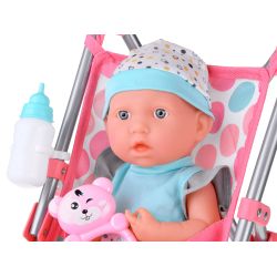 Bábika bábätko s príslušenstvom - kočík, postielka