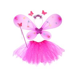 Kostým Víla so svietiacimi krídlami, tmavo-ružová