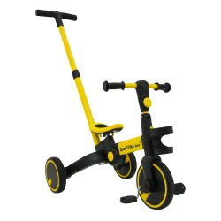 Detský bicykel/trojkolka Happy Bike 3v1, žltý