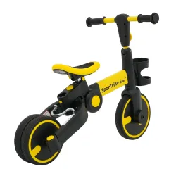 Detský bicykel/trojkolka Happy Bike 3v1, žltý