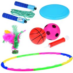 Športová set 5v1 – hula hop, disk, švihadlo, loptičky